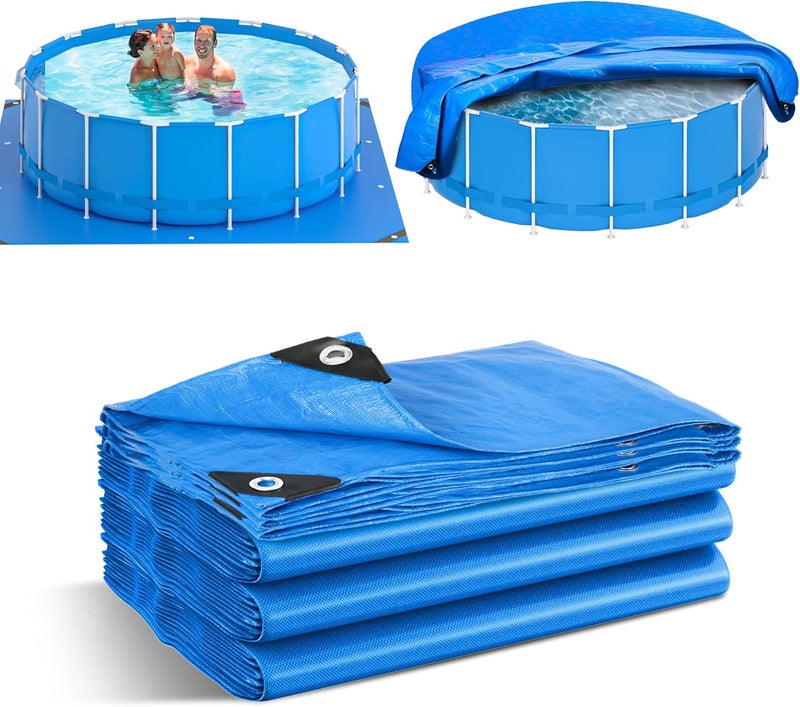 EPN Pool Liner Pad for Above Ground Pools - Extra Large Swimming Pool Ground Mat for Puncture Protection, Heavy Duty Ground Cloth, Extend Liner Life, Durable Pool Tarp Mat (18FT*18FT) - Image 1